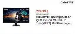 Canada Computers GIGABYTE GS32QCA 31,5" QHD incurvé VA 180 Hz 1ms(MPRT) Moniteur de jeu offer