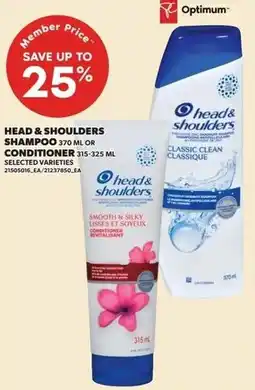 Loblaws Head & shoulders shampoo or conditioner offer