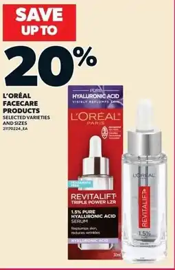 Loblaws L'oréal facecare products offer