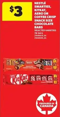 Dominion Nestlé Smarties, KitKat, Aero, or Coffee Crisp Snack Size Chocolate Bars offer