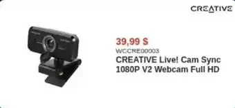 Canada Computers CREATIVE Live! Cam Sync 1080P V2 Webcam Full HD offer