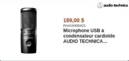 Canada Computers Microphone USB à condensateur cardioïde AUDIO TECHNICA offer