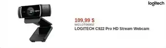 Canada Computers LOGITECH C922 Pro HD Stream Webcam offer