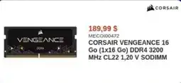 Canada Computers CORSAIR VENGEANCE 16 Go (1x16 Go) DDR4 3200 MHz CL22 1,20 V SODIMM offer