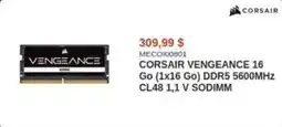 Canada Computers CORSAIR VENGEANCE 16 Go (1x16 Go) DDR5 5600MHz CL48 1,1 V SODIMM offer