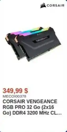 Canada Computers CORSAIR VENGEANCE RGB PRO 32 Go (2x16 Go) DDR4 3200 MHz CL offer