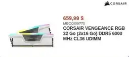 Canada Computers CORSAIR VENGEANCE RGB 32 Go (2x16 Go) DDR5 6000 MHz CL36 UDIMM offer