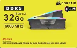 Canada Computers CORSAIR VENGEANCE RGB 32 Go (2x16 Go) DDR5 6000 MHz CL36 UDIMM offer