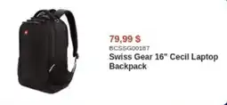 Canada Computers Swiss Gear 16" Cecil Laptop Backpack offer