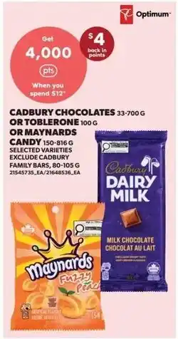 Dominion Cadbury Chocolates, or Toblerone, or Maynards Candy offer
