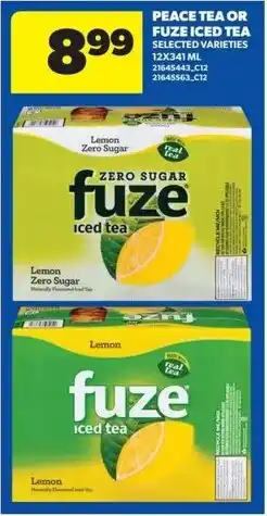 Dominion Peace Tea or Fuze Iced Tea, offer