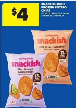 Dominion Snackish high protein potato chips offer
