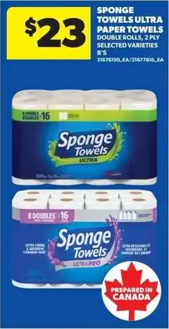 Dominion Sponge Towels Ultra Paper Towels, Double Rolls, 2 Ply offer