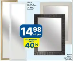Rossy Miroir de porte Door mirror 12"x47" offer