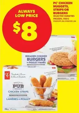 Dominion Pc chicken nuggets, strips or burgers offer