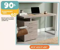 Rossy Bureau avec 3 tiroirs Desk with 3 drawers offer