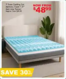 Beddington's 7 Zone Cooling Gel Memory Foam 1.5" Mattress Topper offer