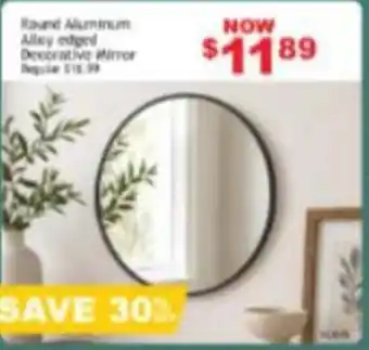 Round Aluminum Alley edged Decorative Mirror