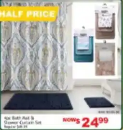 Beddington's 4pc Bath Mat & Shower Curtain Set offer