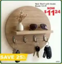 Beddington's Wall Shelf with Hooks offer