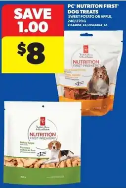 Dominion Pc nutriton first dog treats sweet potato or apple offer