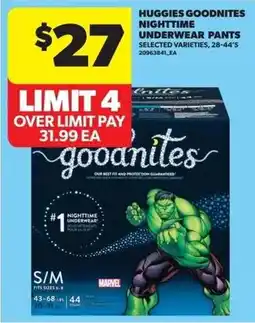 Dominion Huggies goodnites nighttime underwear pants offer