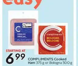 Safeway COMPLIMENTS Cooked Ham or Bologna offer