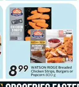 Safeway WATSON RIDGE Breaded Chicken Strips, Burgers or Popcorn offer