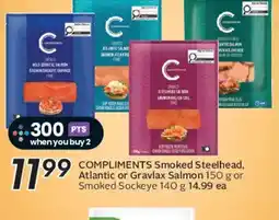 Safeway COMPLIMENTS Smoked Steelhead, Atlantic or Gravlax Salmon or Smoked Sockeye offer