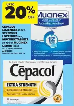Dominion Cepacol lozenges, strepsils lozenges, mucinex tablets or mucinex liquid offer