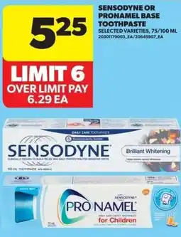 Dominion Sensodyne or pronamel base toothpaste offer