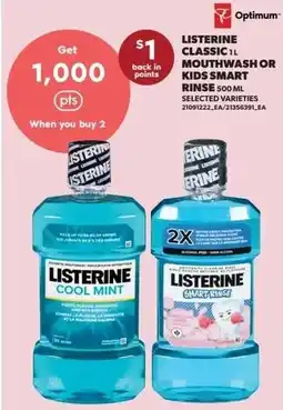 Dominion Listerine classic, mouthwash or kids smart rinse offer
