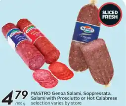 Safeway MASTRO Genoa Salami, Soppressata, Salami with Prosciutto or Hot Calabrese offer