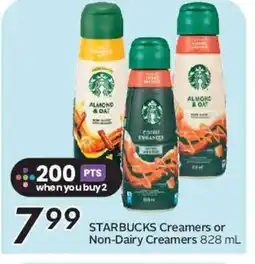 Safeway STARBUCKS Creamers or Non-Dairy Creamers offer
