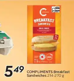 Safeway COMPLIMENTS Breakfast Sandwiches offer