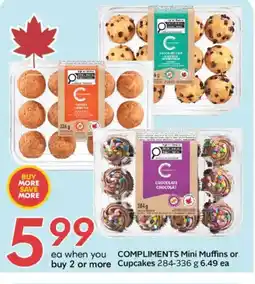 Safeway COMPLIMENTS Mini Muffins or buy 2 or more Cupcakes offer