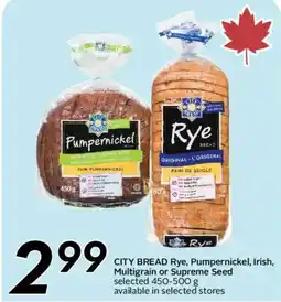 Safeway CITY BREAD Rye, Pumpernickel, Irish, Multigrain or Supreme Seed offer