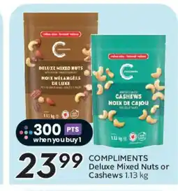 Safeway COMPLIMENTS Deluxe Mixed Nuts or Cashews offer