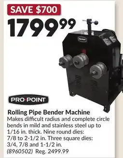 Princess Auto Rolling Pipe Bender Machine offer