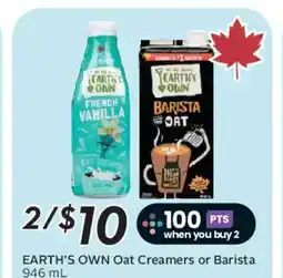 Safeway EARTH'S OWN Oat Creamers or Barista offer