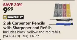 Princess Auto 2 pk Carpenter Pencils with Sharpener and Refills offer
