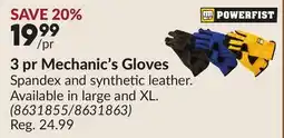 Princess Auto 3 pr Mechanic's Gloves offer