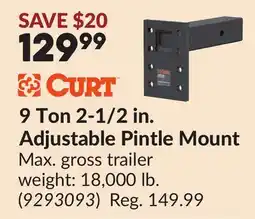 Princess Auto 9 Ton 2-1/2 in. Adjustable Pintle Mount offer