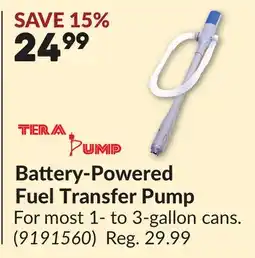 Princess Auto Battery-Powered Fuel Transfer Pump offer