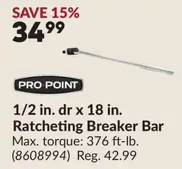Princess Auto 1/2 in. dr x 18 in. Ratcheting Breaker Bar offer