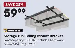 Princess Auto Storage Bin Ceiling Mount Bracket offer