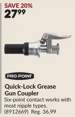 Princess Auto Quick-Lock Grease Gun Coupler offer