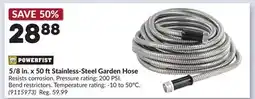 Princess Auto 5/8 in. x 50 ft Stainless-Steel Garden Hose offer
