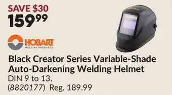 Princess Auto Black Creator Series Variable-Shade Auto-Darkening Welding Helmet offer