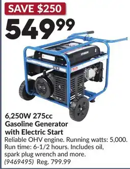 Princess Auto 6,250W 275cc Gasoline Generator with Electric Start offer